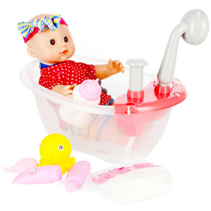 Baby Doll with Bathtub & Accessories 3+