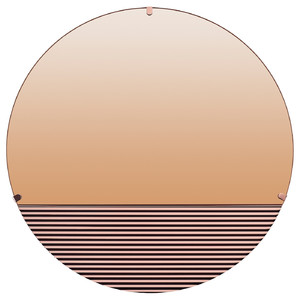 SKOGSGRÄNSEN Decorative mirror, copper-colour, 50 cm