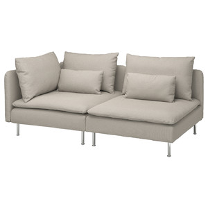 SÖDERHAMN 3-seat sofa, with open end/Fridtuna light beige