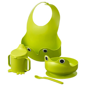 MATA 4-piece eating set, green