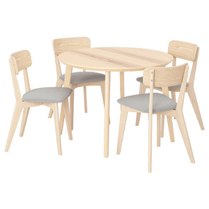LISABO / LISABO Table and 4 chairs, ash/Tallmyra white/black, 105 cm