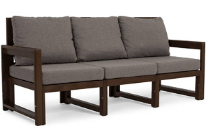 Outdoor 3-Seat Sofa MALTA, dark brown/graphite