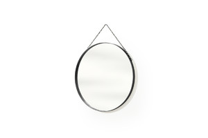 Round Mirror with Metal Frame Nicole 80cm, black