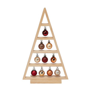 Christmas Tree Wooden Stand with Baubles