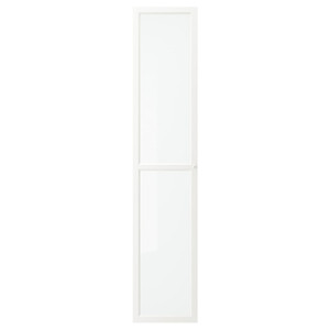 OXBERG Glass door, white, 40x192 cm