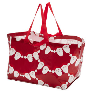 VINTERFINT Carrier bag, large, Santa Claus pattern red, 55x37x35 cm/71 l