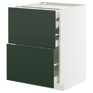 METOD / MAXIMERA Base cb 2 frnts/2 low/1 md/1 hi drw, white/Havstorp deep green, 60x60 cm