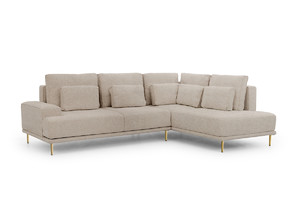 Corner Sofa-Bed Right Nicole L Crown 2 Beige/gold legs