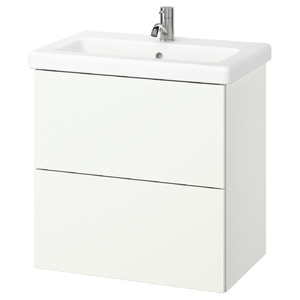 ENHET / TVÄLLEN Wash-stnd w drawers/wash-basin/tap, white, 64x43x65 cm