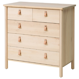 BJÖRKSNÄS Chest of 5 drawers, birch, 90x90 cm