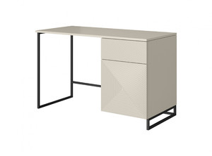 Desk with Drawer Asha 120 cm, cashmere, black frame