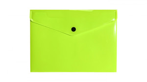 Document Envelope Pocket Wallet File with Button PP A5, neon yellow