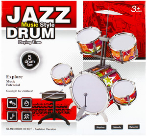 Jazz Music Drum Set, assorted colours, 3+