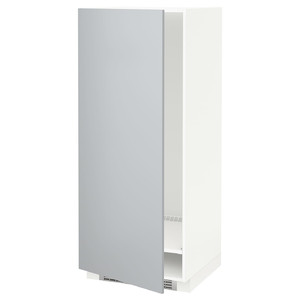 METOD High cabinet for fridge/freezer, white/Veddinge grey, 60x60x140 cm