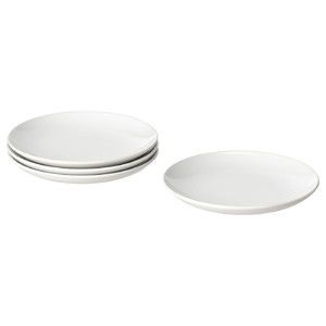 GODMIDDAG Side plate, white, 20 cm, 4-pack