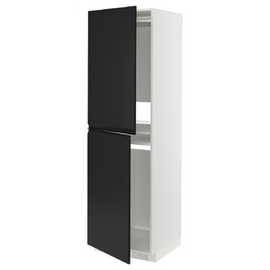 METOD High cabinet for fridge/freezer, white/Upplöv matt anthracite, 60x60x200 cm