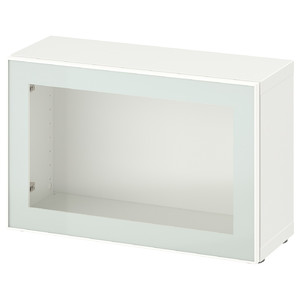 BESTÅ Shelf unit with glass door, white Glassvik/white/light green clear glass, 60x22x38 cm