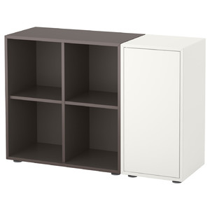 EKET Storage combination with feet, white/dark grey, 105x35x72 cm