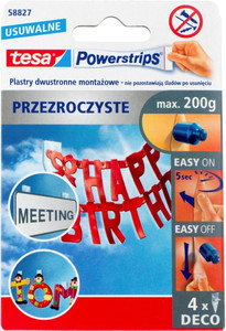 TESA Powerstrips Transparent Self-Adhesive Strips 4 Pack