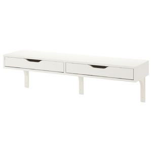 EKBY ALEX / RAMSHULT Wall shelf, white, white, 119x29 cm