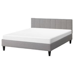 FALUDDEN Upholstered bed frame, grey, 160x200 cm