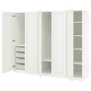 PAX / GULLABERG Wardrobe combination, white/white, 250x60x201 cm