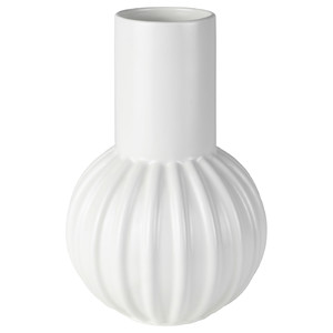SKOGSTUNDRA Vase, white, 27 cm