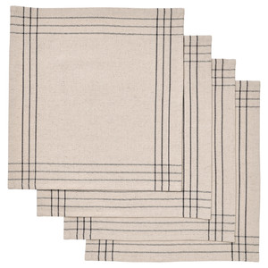 VÅRARV Napkin, dark grey/natural, 35x35 cm, 4 pack