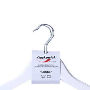 Wooden Clothes Hanger Cross 5pcs, white