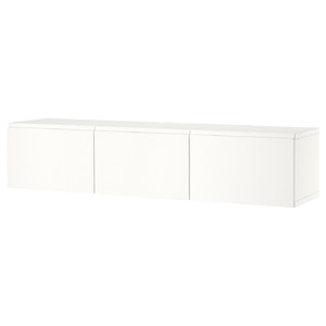 BESTÅ TV bench with doors, white, Västerviken white, 180x42x38 cm