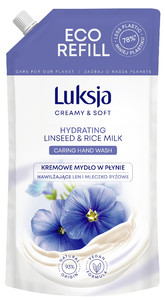Luksja Creamy & Soft Caring Hand Wash Hydrating Linseed & Rice Milk - Refill 900ml