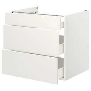 ENHET Base cb w 3 drawers, white, 80x60x75 cm