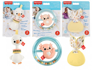 Fisher-Price Animal Teether Rattle & Clacker HRB19, 1pc, assorted, 3m+