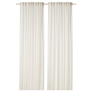 DYTÅG Curtains, 1 pair, white, 145x300 cm