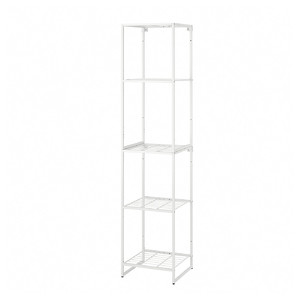 JOSTEIN Shelving unit, in/outdoor/wire white, 41x40x180 cm