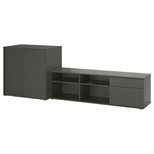 VIHALS TV/storage combination, dark grey, 275x47x90 cm