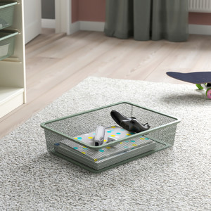 TROFAST Storage combination with boxes/tray, white grey/light green-grey, 46x30x94 cm
