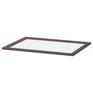 KOMPLEMENT Glass shelf, dark grey, 75x58 cm