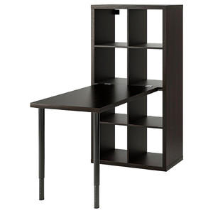 KALLAX / LINNMON Desk combination, black/black-brown, 77x139x147 cm