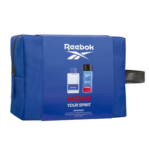 REEBOK Move Your Spirit Gift Set for Men - Beauty Pouch (Eau De Toilette 100ml + Body Wash 250ml)