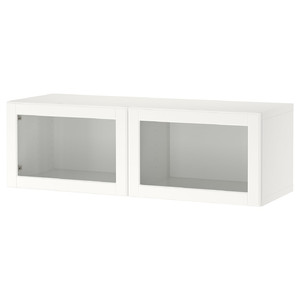 BESTÅ Wall-mounted cabinet combination, white/Ostvik white, 120x42x38 cm