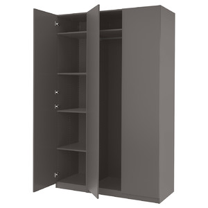 PAX / FORSAND Wardrobe combination, dark grey/dark grey, 150x60x236 cm