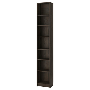 BILLY Bookcase with height extension unit, dark brown oak effect, 40x28x237 cm