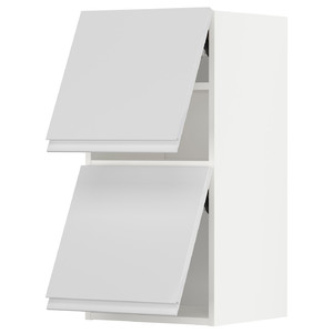 METOD Wall cab horizo 2 doors w push-open, white/Voxtorp high-gloss/white, 40x80 cm