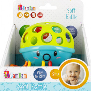 Bam Bam Soft Rattle Octopus 3m+