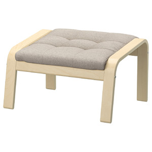 POÄNG Footstool, birch veneer/Gunnared beige