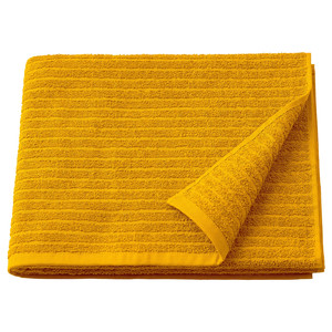 VÅGSJÖN Bath towel, golden-yellow, 70x140 cm