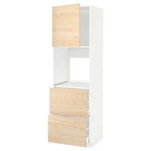 METOD / MAXIMERA Hi cab f ov w dr/2 frnts/2 hi drwrs, white/Askersund light ash effect, 60x60x200 cm