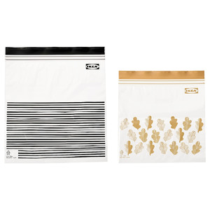 ISTAD Resealable bag, patterned black/yellow