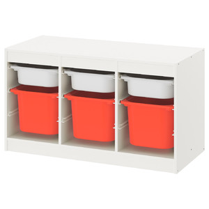 TROFAST Storage combination, white white, orange, 99x44x56 cm